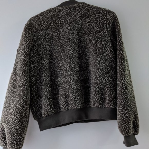 UO BDG Cozy Teddy Bomber Jacket Brown Size Small - Picture 9 of 11